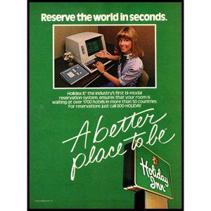 1984 Holiday Inn Hotels Reservation Phone Agent Vintage Print Ad Holidex Photo